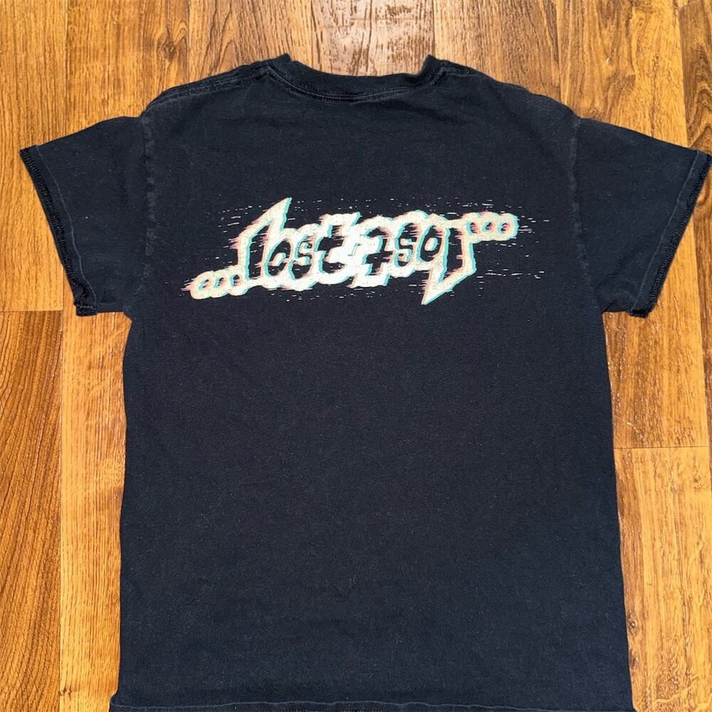 Lost Enterprises T-Shirt Mens Size S Black Glitch Logo Graphic Tee